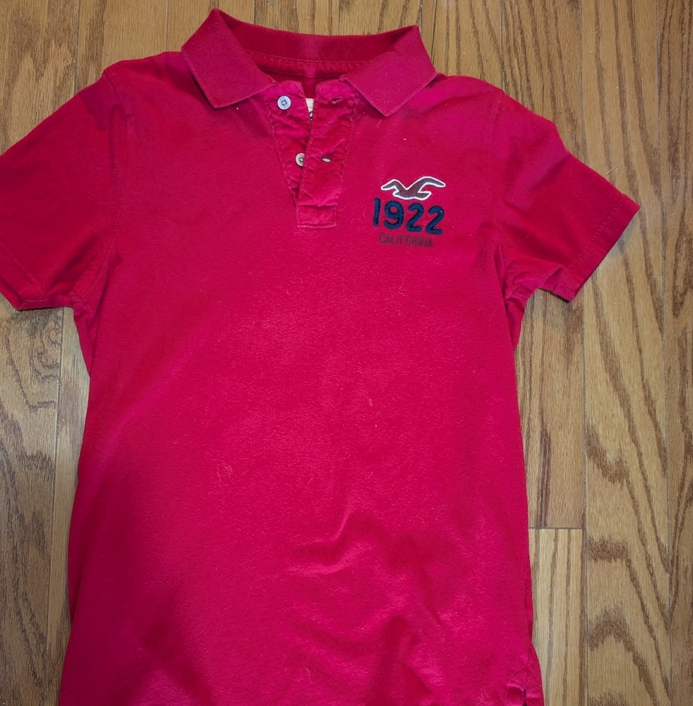 Hollister Bright Red Men's Polo Shirt